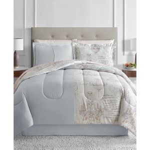 Sunham Eclectic Cursive Chandelier Reversible 6-Pc. Comforter Set - TWIN - Blush